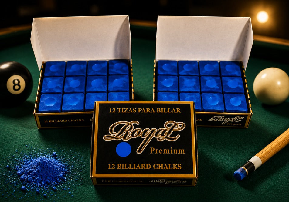 Tiza para billar ROYAL PREMIUM  - Color Azul (Gruesa - 144 tizas)