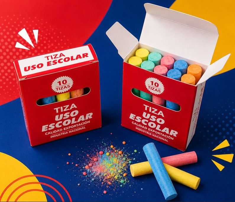 Tiza Uso Escolar  Redonda Color (100 tizas)
