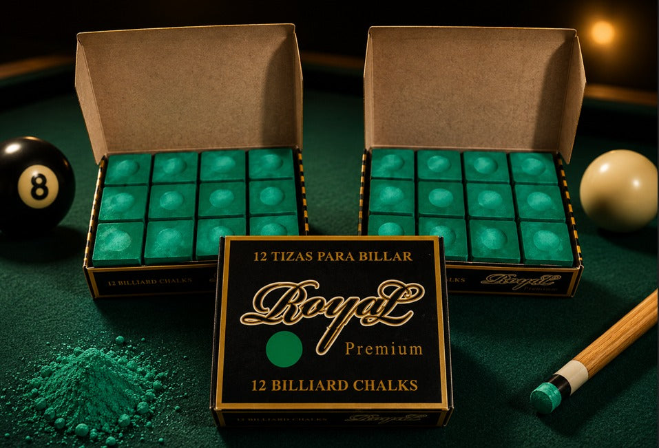 Tiza para billar ROYAL PREMIUM  - Color Verde (Gruesa - 144 tizas)