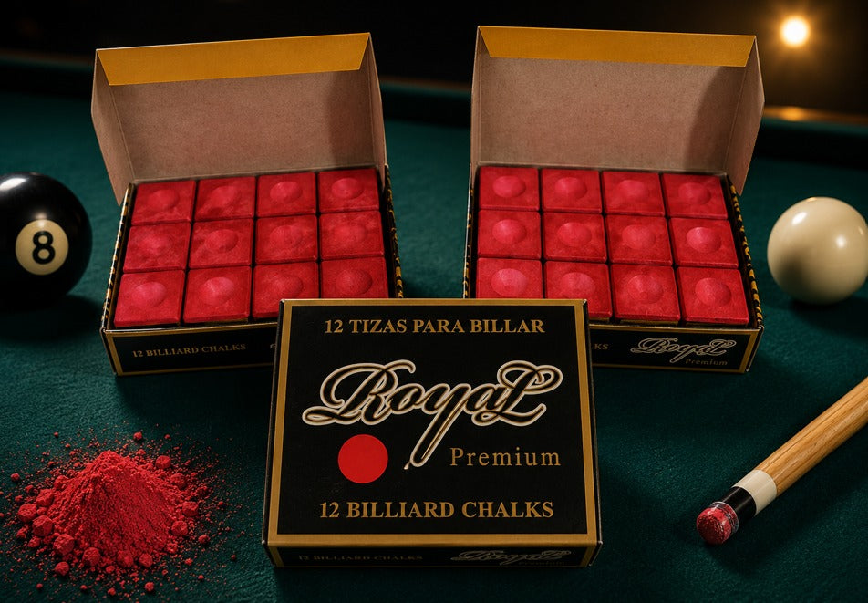 Tiza para billar ROYAL PREMIUM  - Color Rojo (1.440 tizas - 10 gruesas)