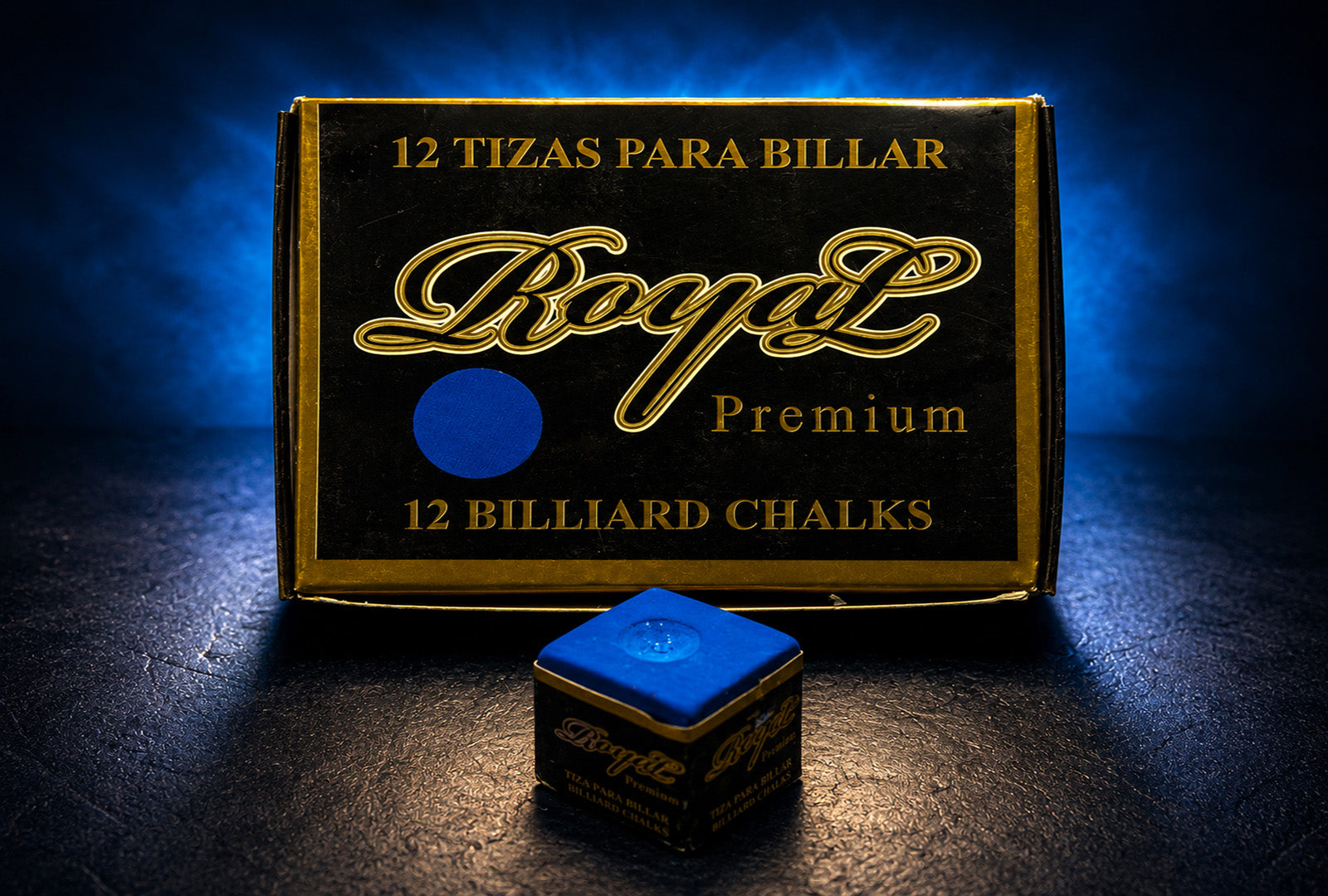 Tiza para billar ROYAL PREMIUM  - Color Azul (Gruesa - 144 tizas)