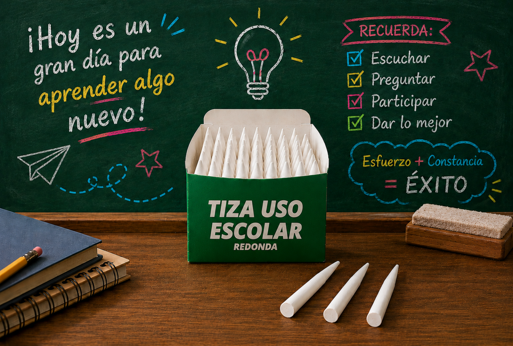 Tiza Uso Escolar Redonda Blanca  (324 tizas)